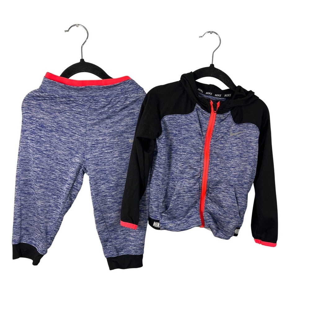 Nike Blue Black Zip Up Matching Track Set 24 Months Athletic Streetwear Sporty